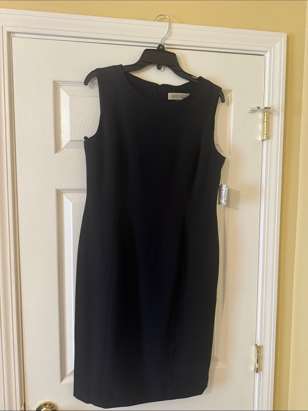 Kasper Classic Black Sleeveless Sheath Midi Dress